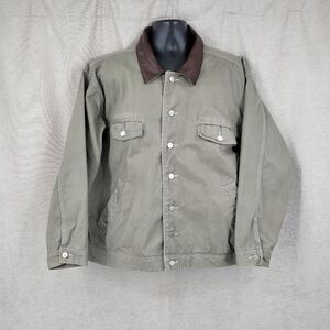 Vintage Marlboro Flannel Lined Chore Jacket Leather Collar